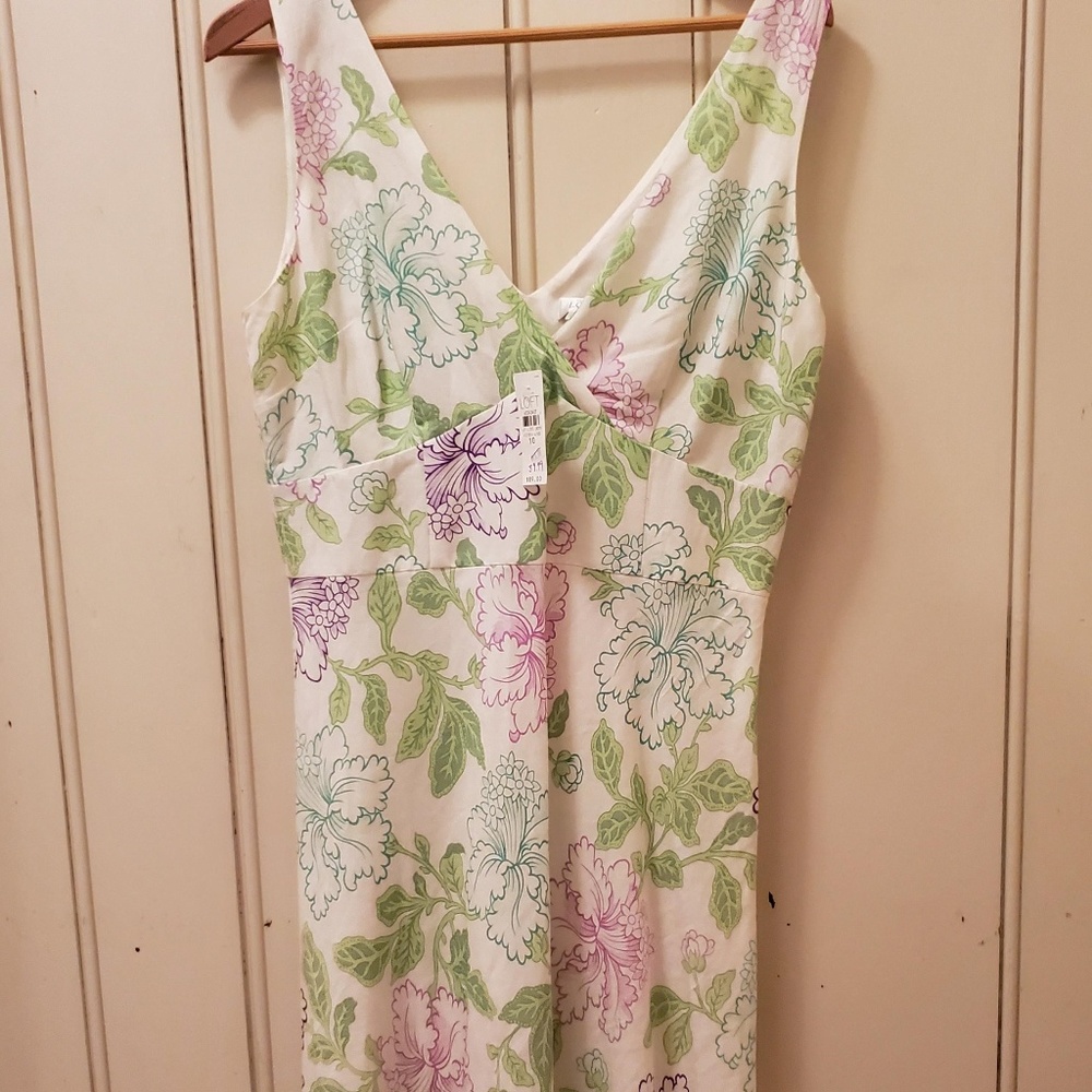 Ann Taylor Loft Linen Floral Dress Size 10